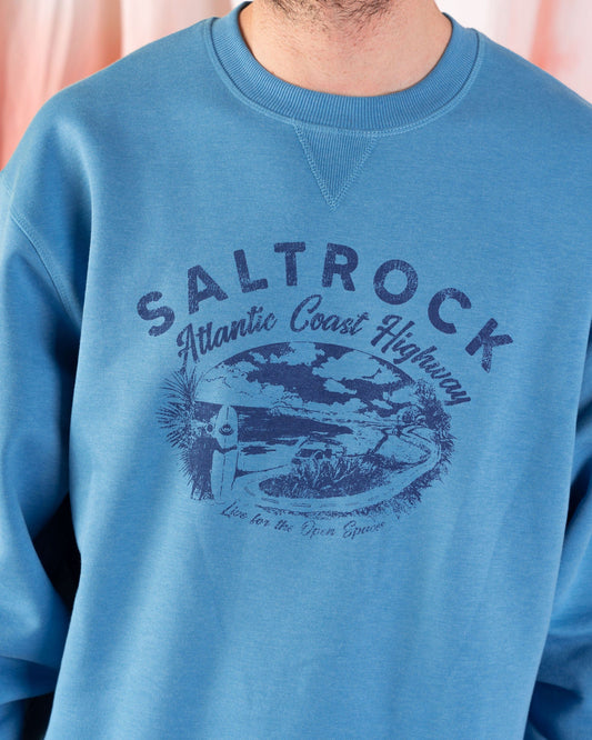 AC Highway - Mens Oversized Sweat Top - Blue