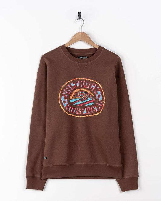 Saltrock Wave - Mens Oversized Sweat - Brown
