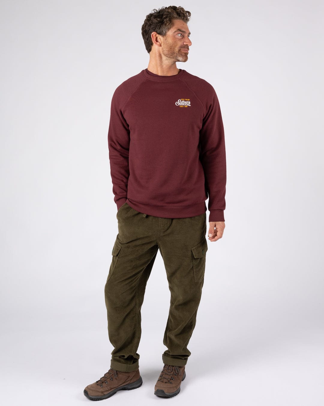 Pitcher Embroidery -  Mens Sweat Shirt - Dark Purple