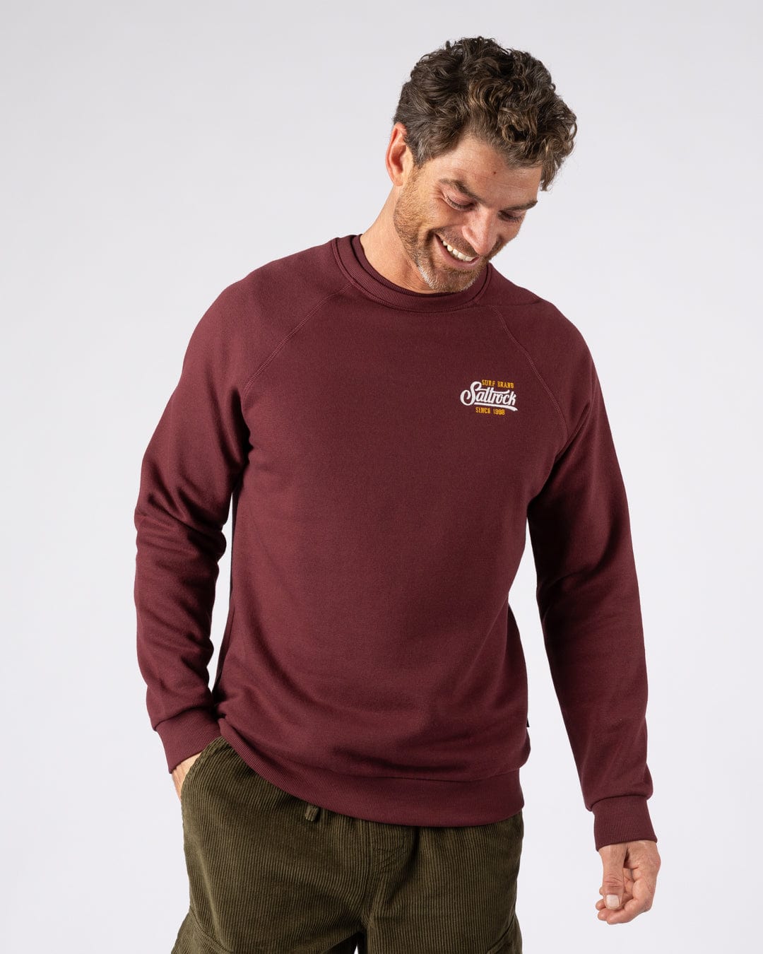 Pitcher Embroidery -  Mens Sweat Shirt - Dark Purple