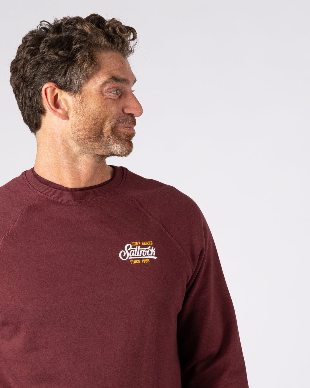 Pitcher Embroidery -  Mens Sweat Shirt - Dark Purple