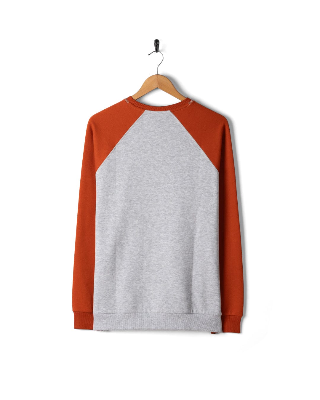 Torn Stripe - Mens Raglan Sweat - Orange/Grey