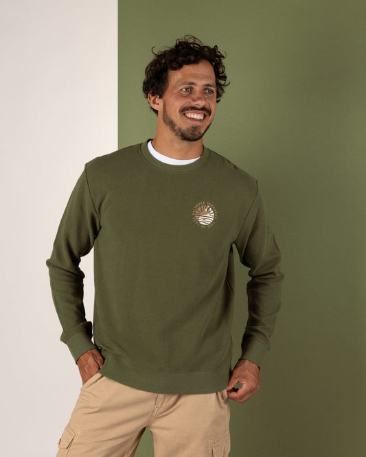 Yin Yang Sun - Mens Sweatshirt - Green