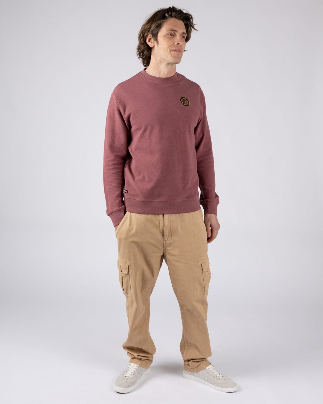 Trail Badge  Mens Sweatshirt in Dark Pink