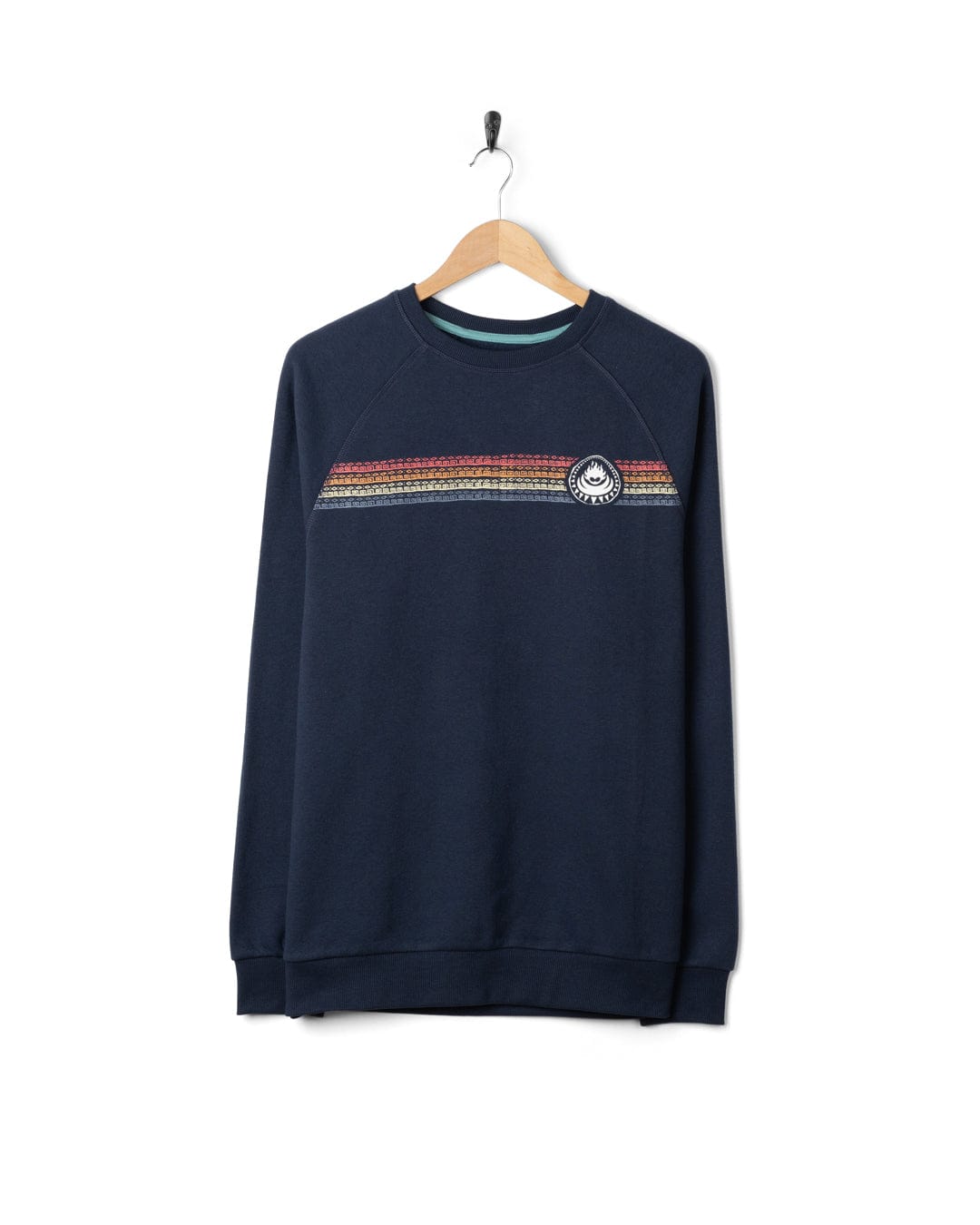 Tribal Stripe Mens Sweatshirt in Blue