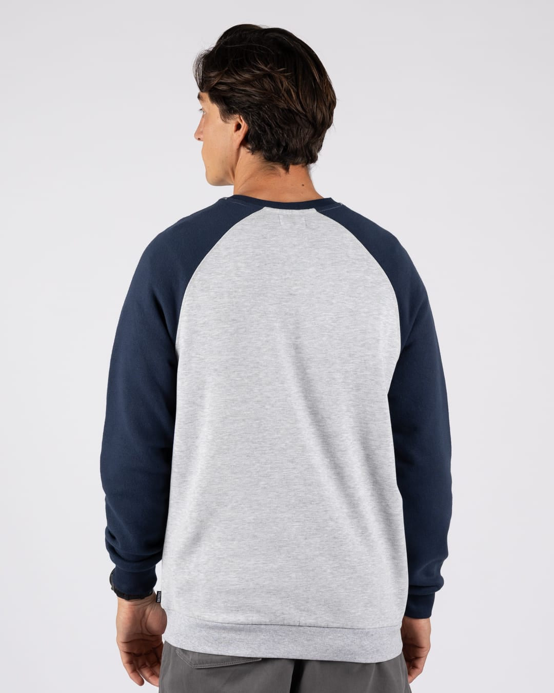 Trail Bus Mens Raglan Sweatshirt in Grey