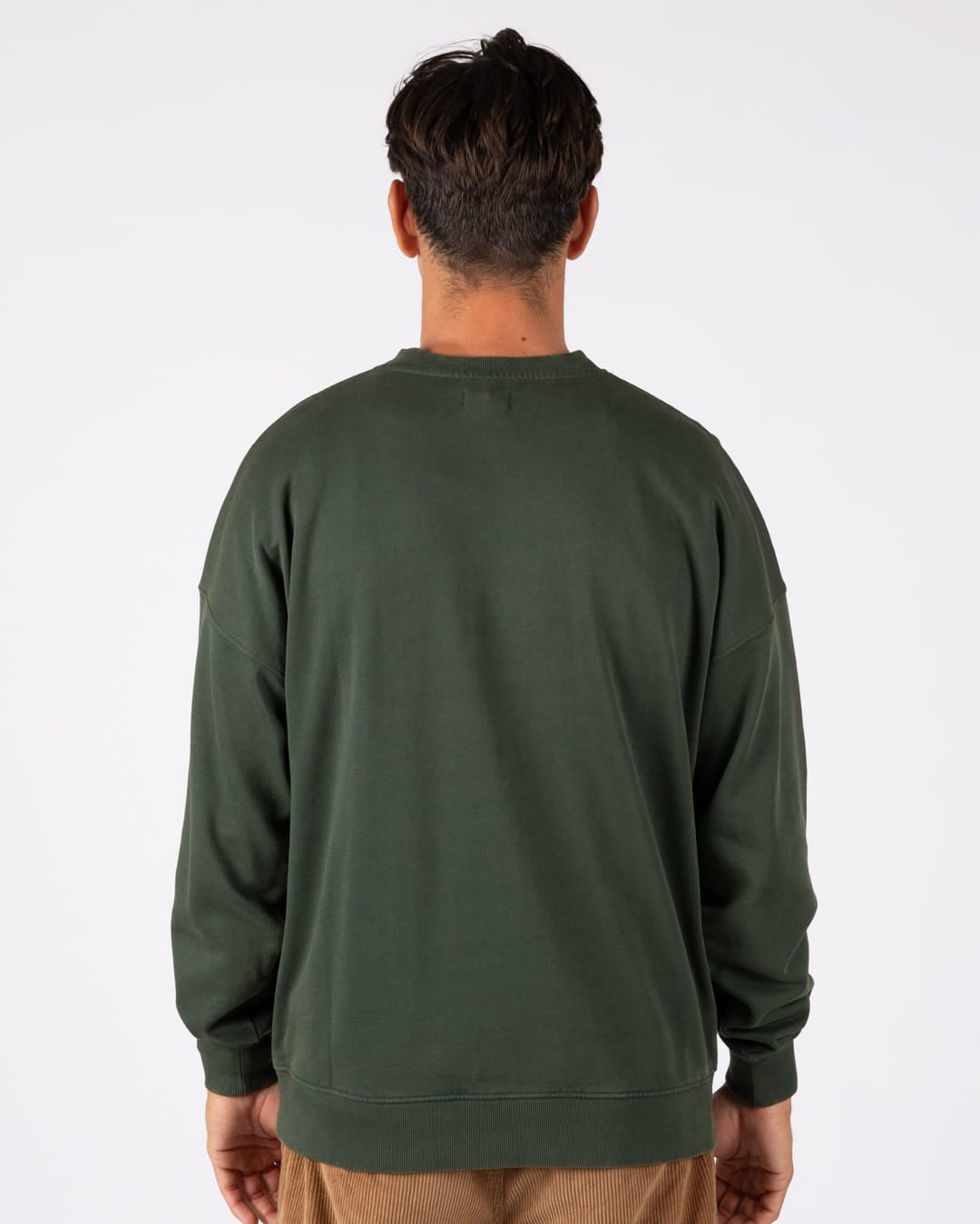 Heritage Mens Oval Badge Oversized Sweatshirt In Dark Green