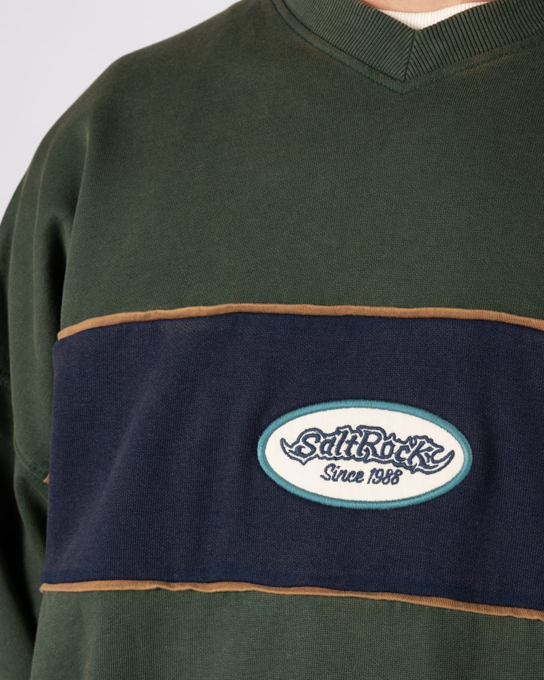 Heritage Mens Oval Badge Oversized Sweatshirt In Dark Green