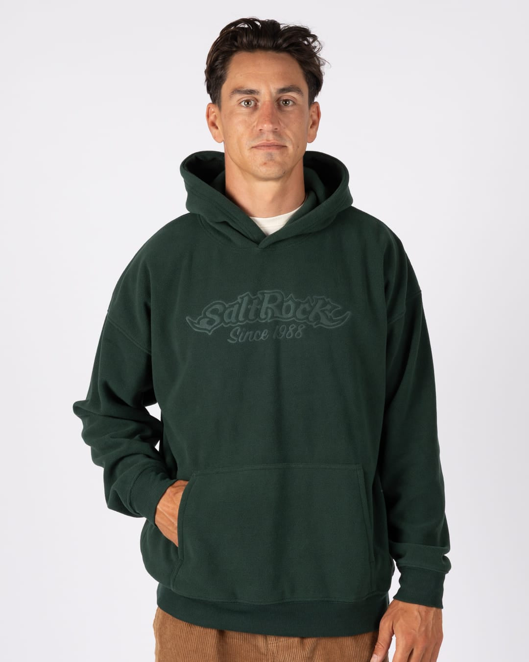 Heritage Rockies Mens Oversized Fleece in Dark Green