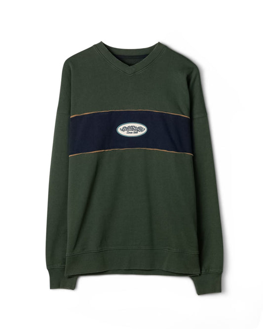Heritage Mens Oval Badge Oversized Sweatshirt In Dark Green