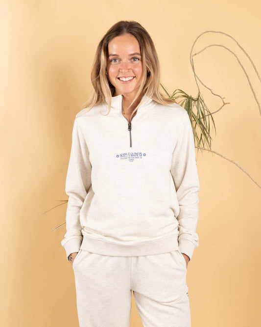 Dawn - Womens 1/4 Neck Sweat Top - Cream