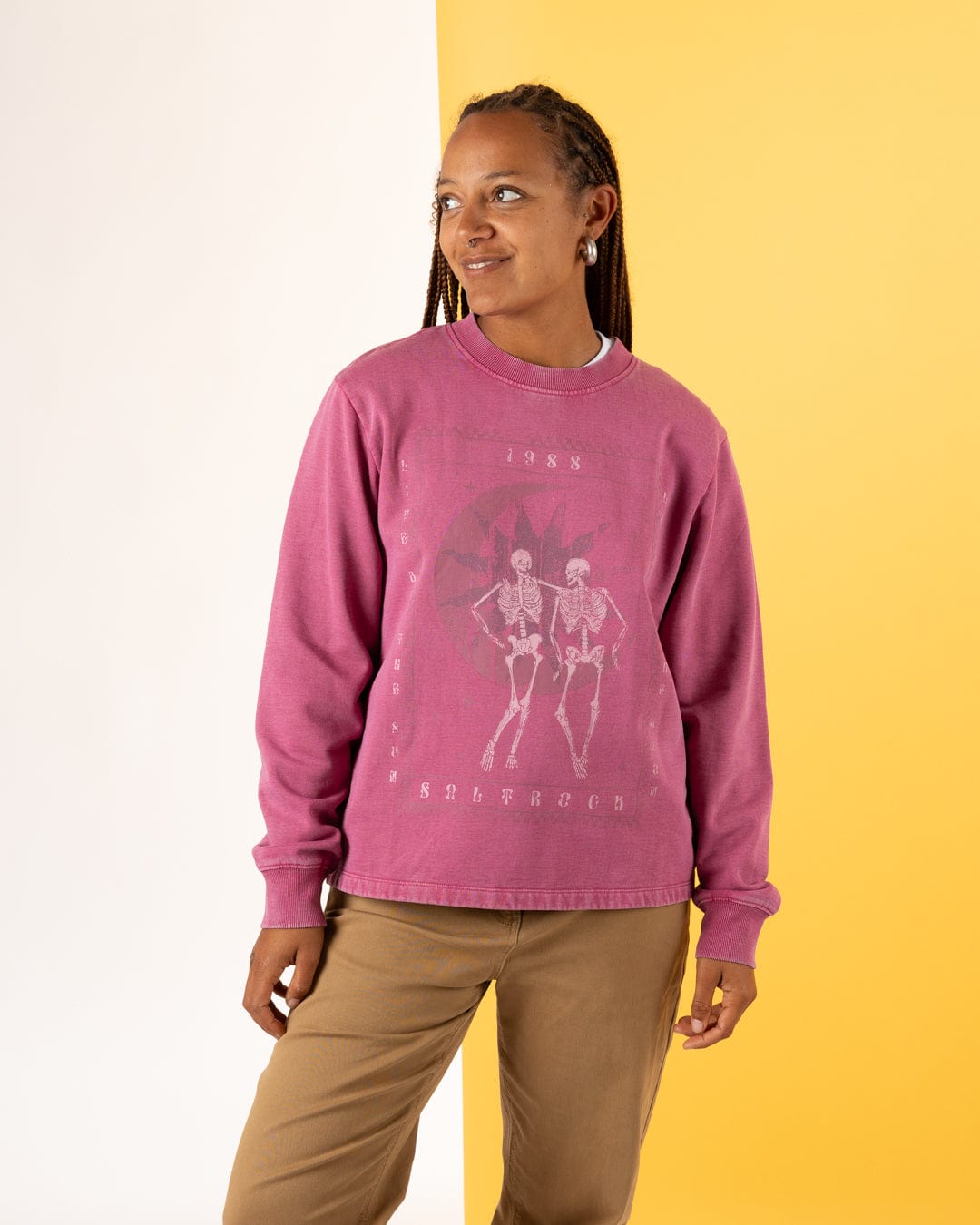 Tarot Moon - Womens Sweat Shirt - Dark Pink