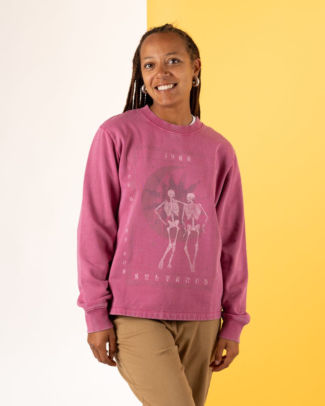 Tarot Moon - Womens Sweat Shirt - Dark Pink