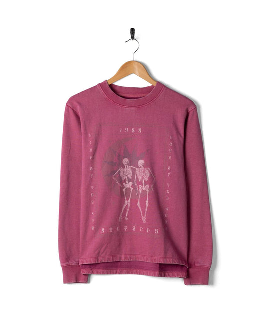 Tarot Moon - Womens Sweat Shirt - Dark Pink