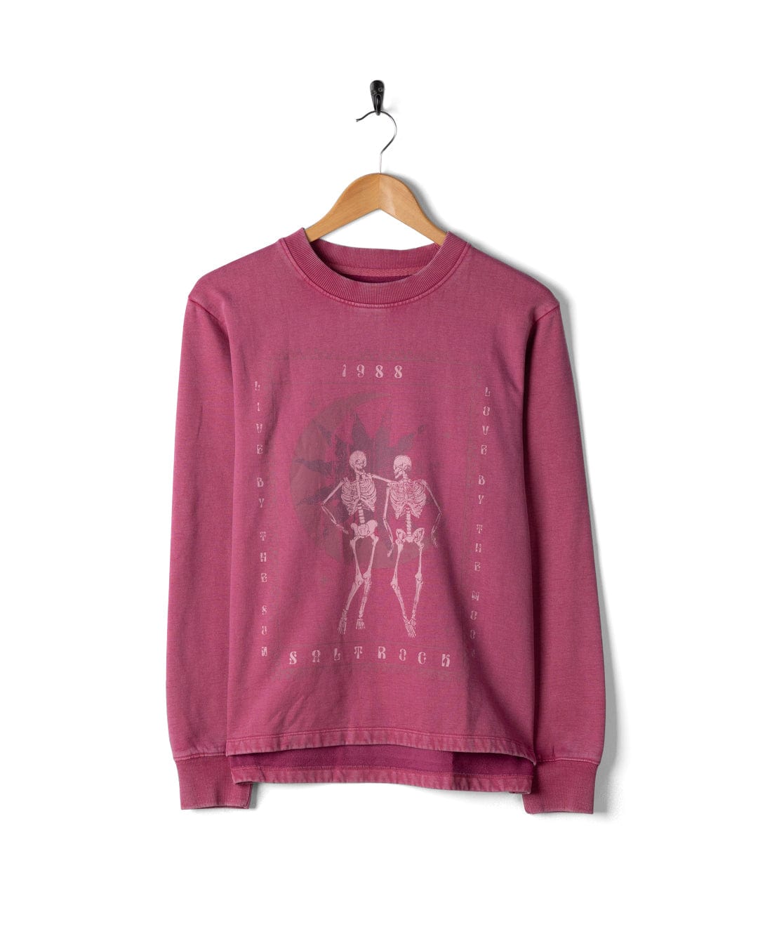 Tarot Moon - Womens Sweat Shirt - Dark Pink