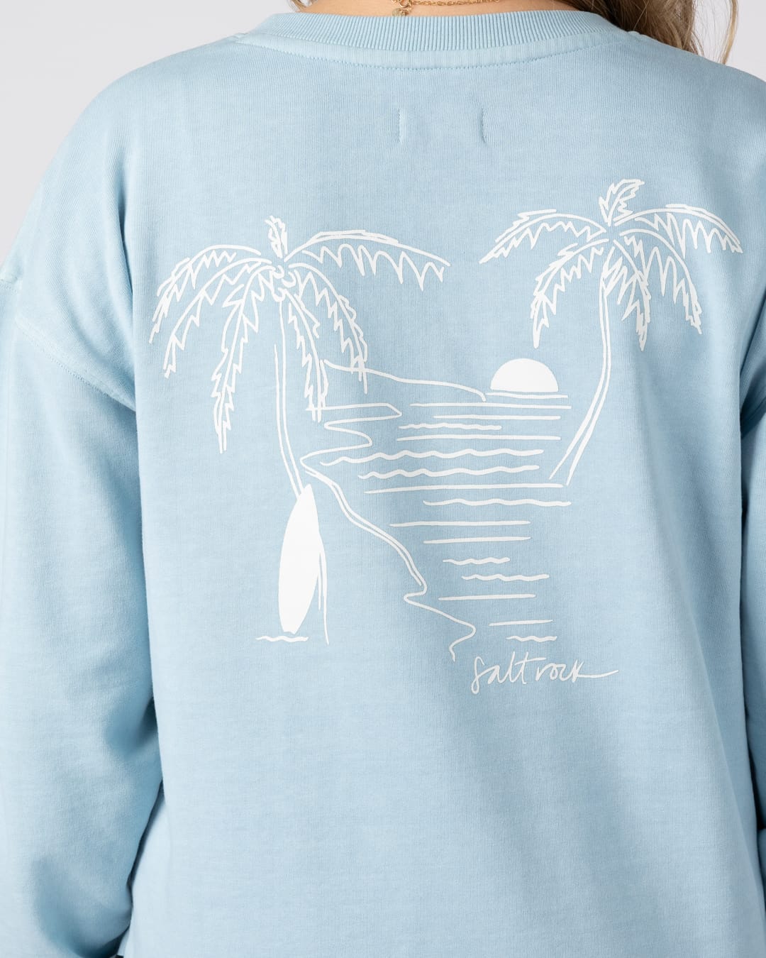 Saltwater Womens Sweat Top in Light Blue