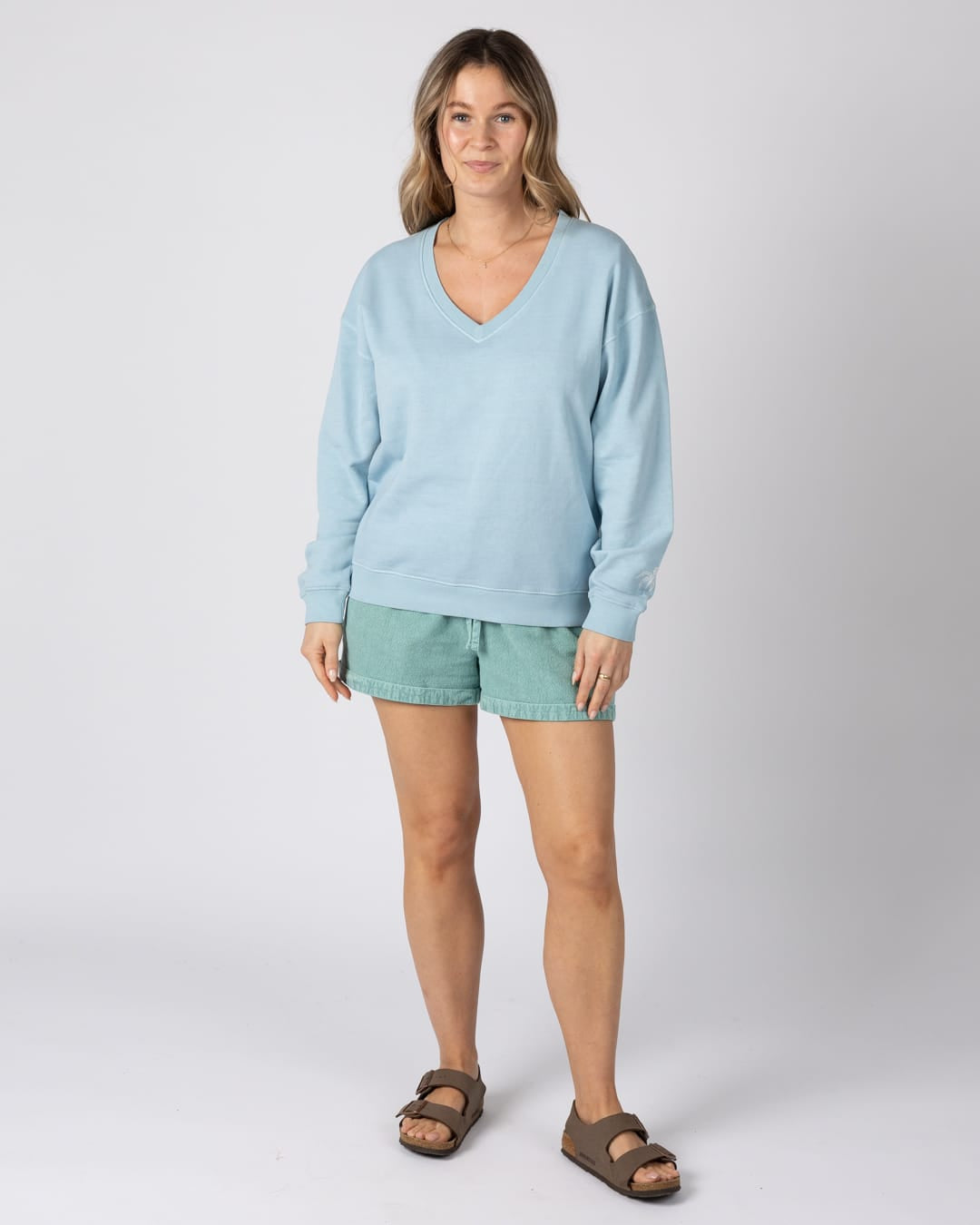 Saltwater Womens Sweat Top in Light Blue