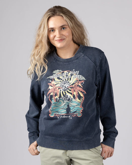 Last Light - Womens Oversized Sweatshirt - Blue
