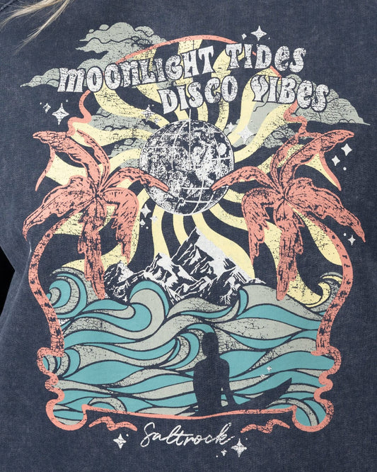 Last Light - Womens Oversized Sweatshirt - Blue