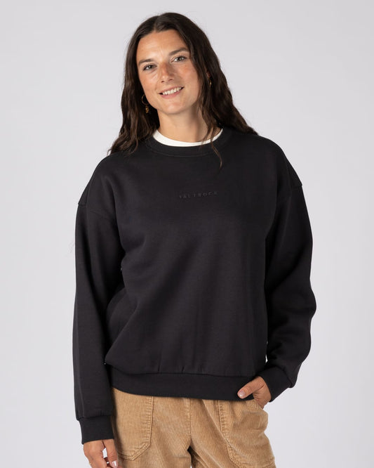 Perfect Set Womens Oversized Sweatshirt In Black