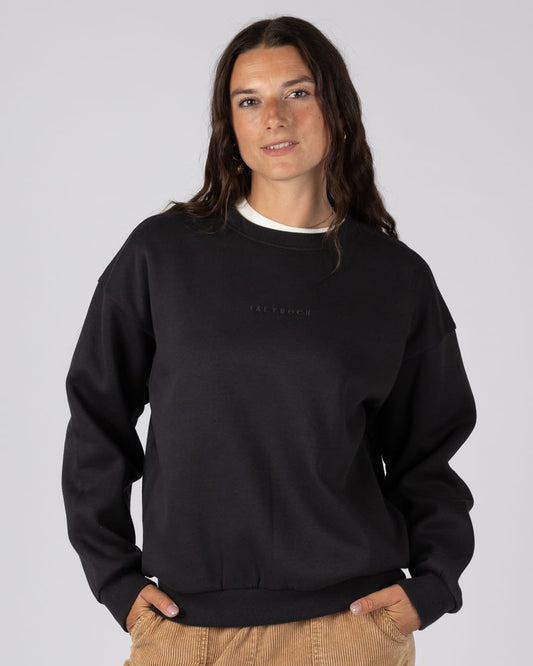 Perfect Set Womens Oversized Sweatshirt In Black