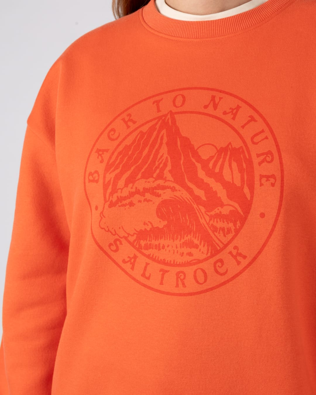 Back To Nature Womens Oversized Sweatshirt in Orange