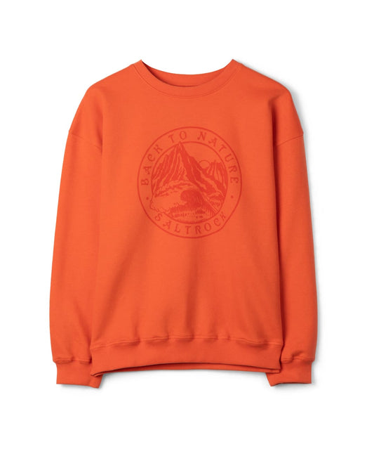 Back To Nature Womens Oversized Sweatshirt in Orange