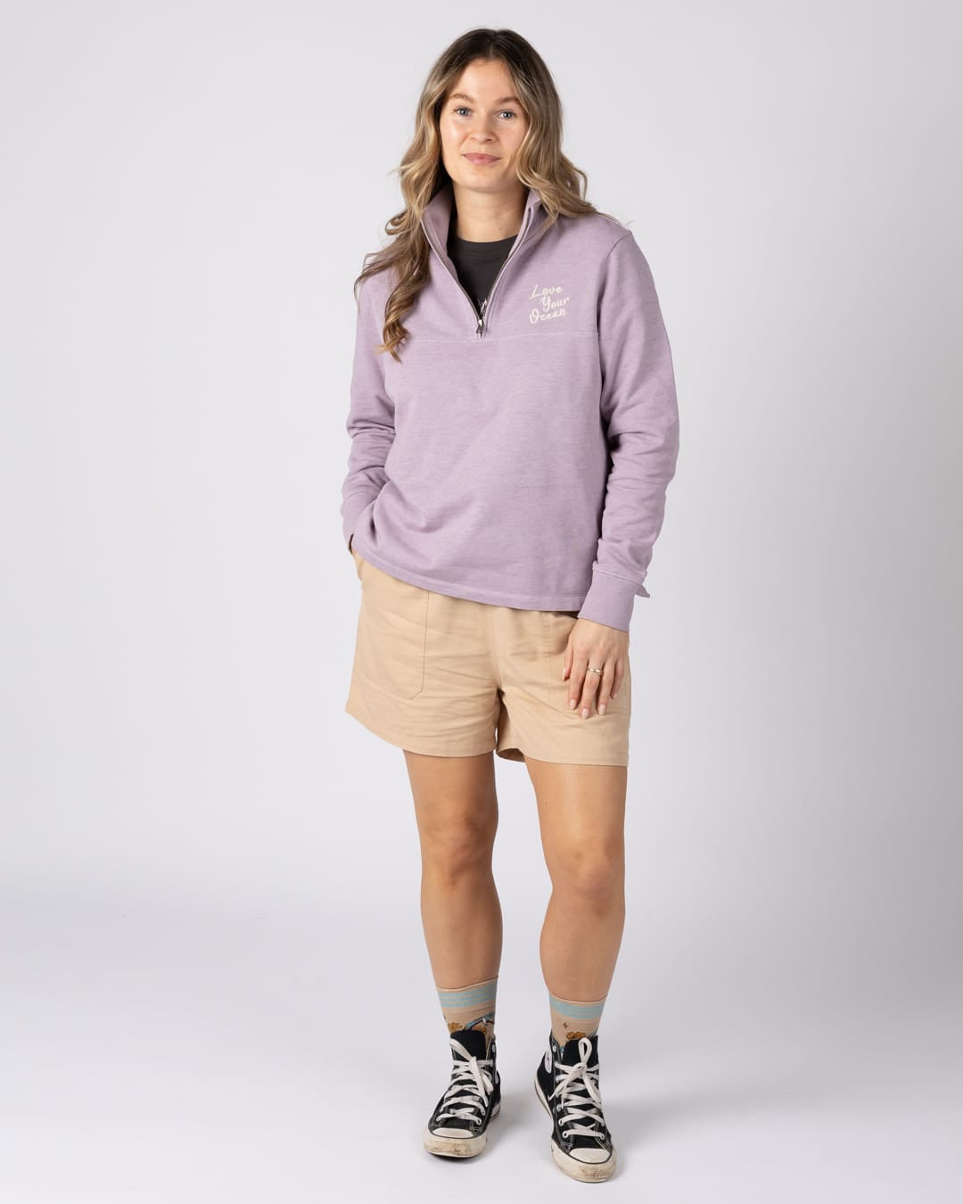 Carissa Womens Sweatshirt in Purple