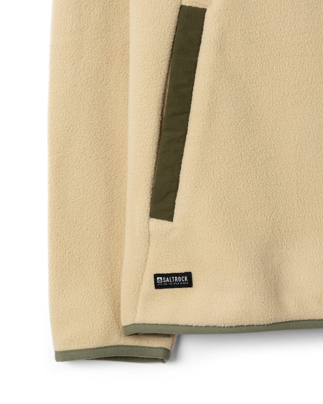 Isaac - Mens 1/4 Neck Fleece - Cream/Green