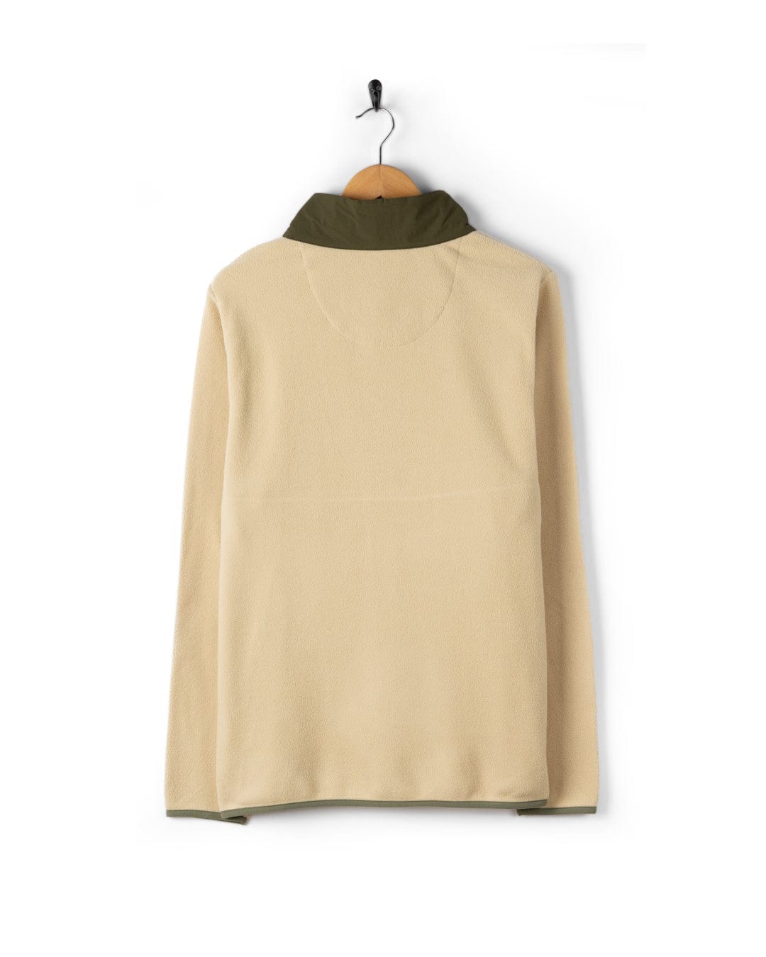 Isaac - Mens 1/4 Neck Fleece - Cream/Green