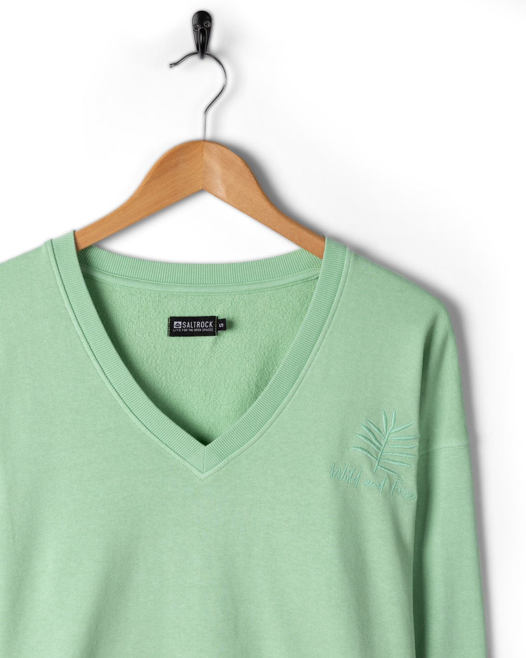 Penny - Womens V-Neck Sweatshirt - Light Green