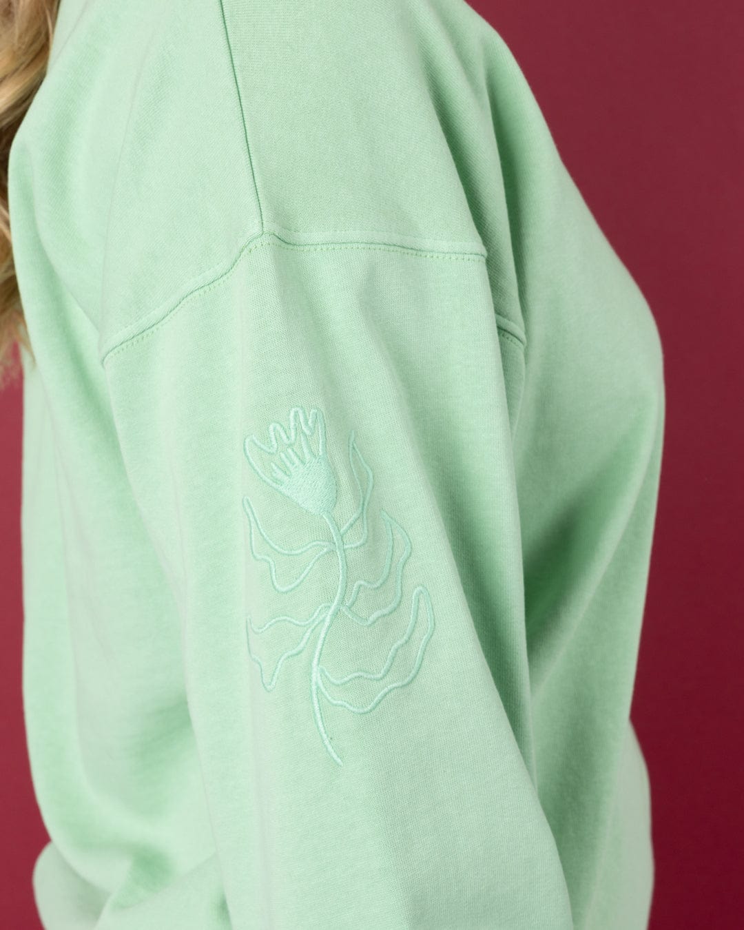 Penny - Womens V-Neck Sweatshirt - Light Green
