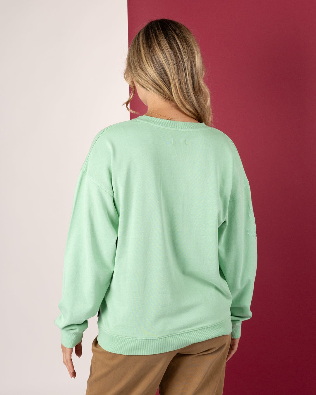 Penny - Womens V-Neck Sweatshirt - Light Green