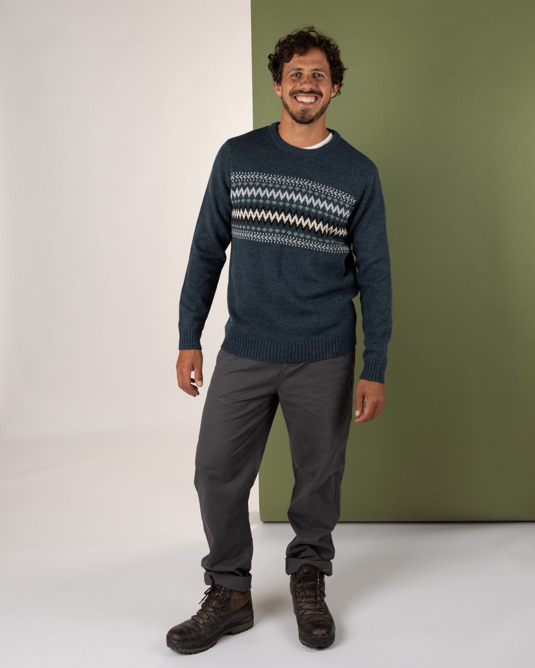 Rolo - Mens Knitted Jumper - Blue