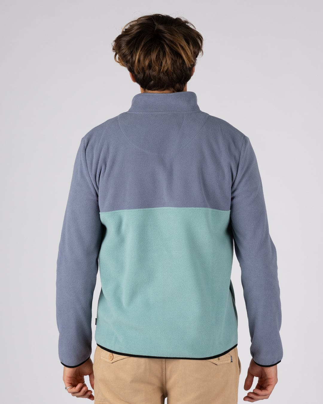 Zaki -  Mens 1/4 Neck Fleece - Blue