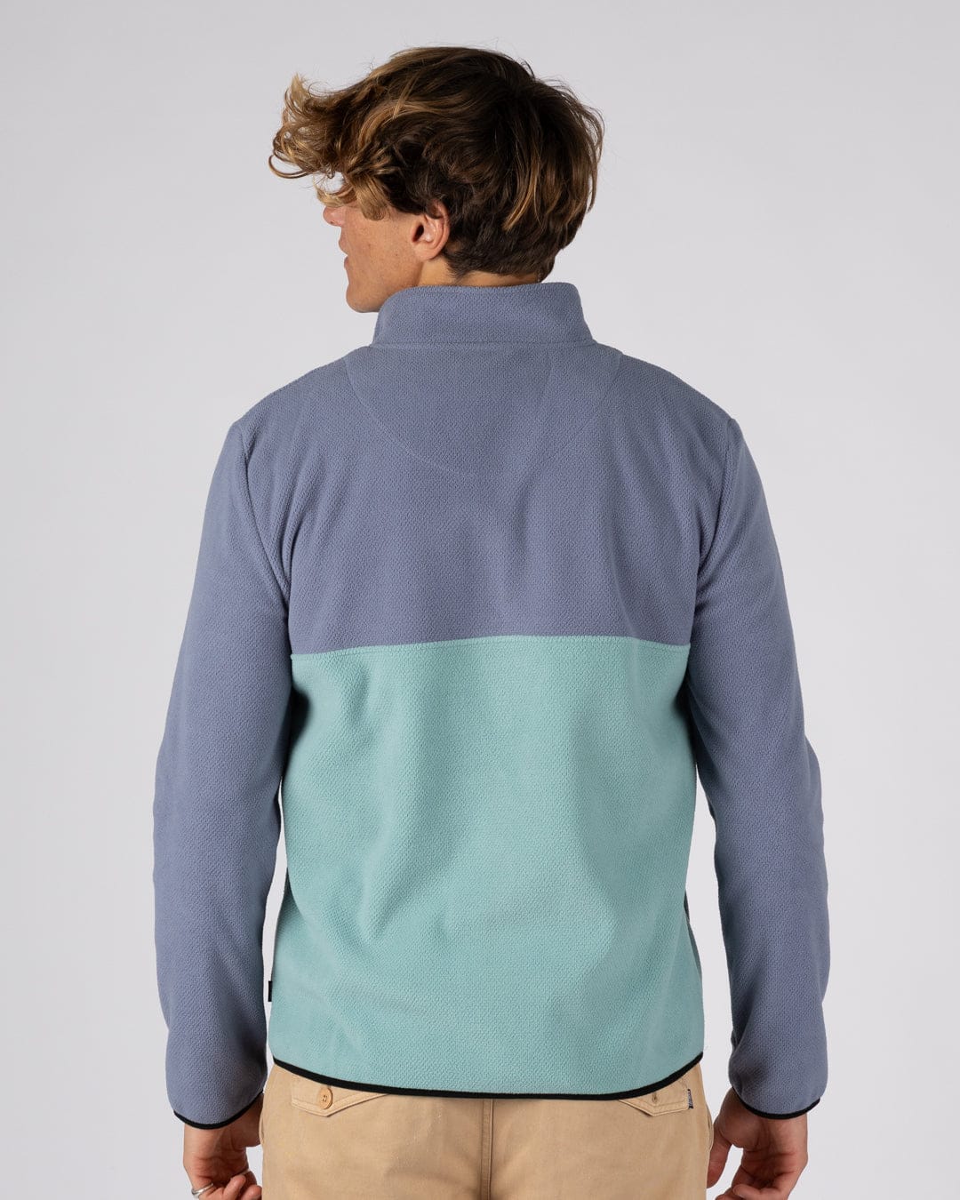 Zaki -  Mens 1/4 Neck Fleece - Blue