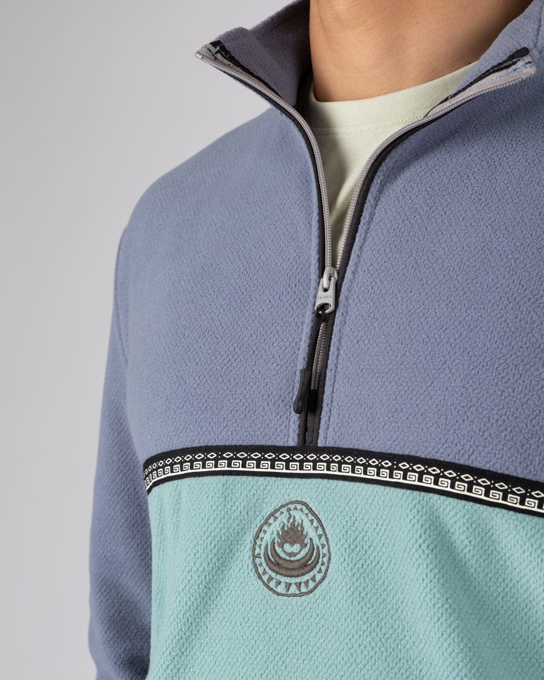 Zaki -  Mens 1/4 Neck Fleece - Blue