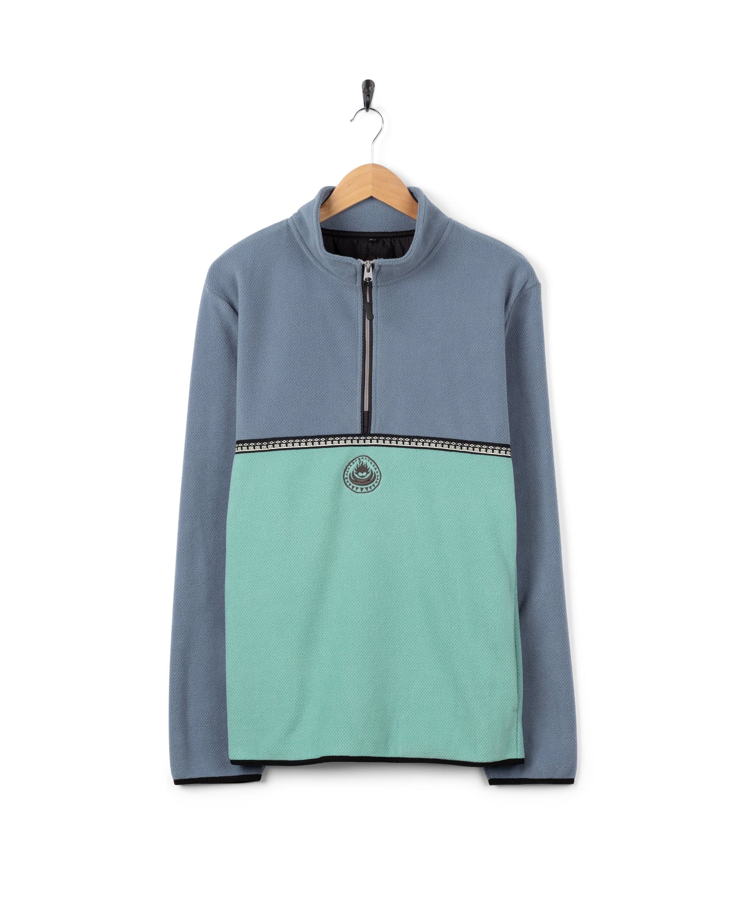 Zaki -  Mens 1/4 Neck Fleece - Blue