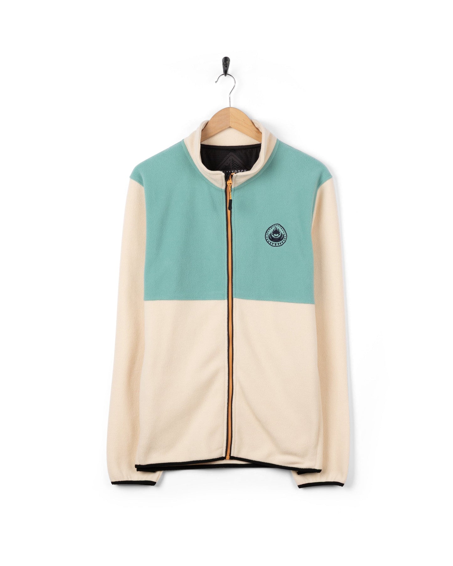 Faras Mens Zip Through Fleece in Cream