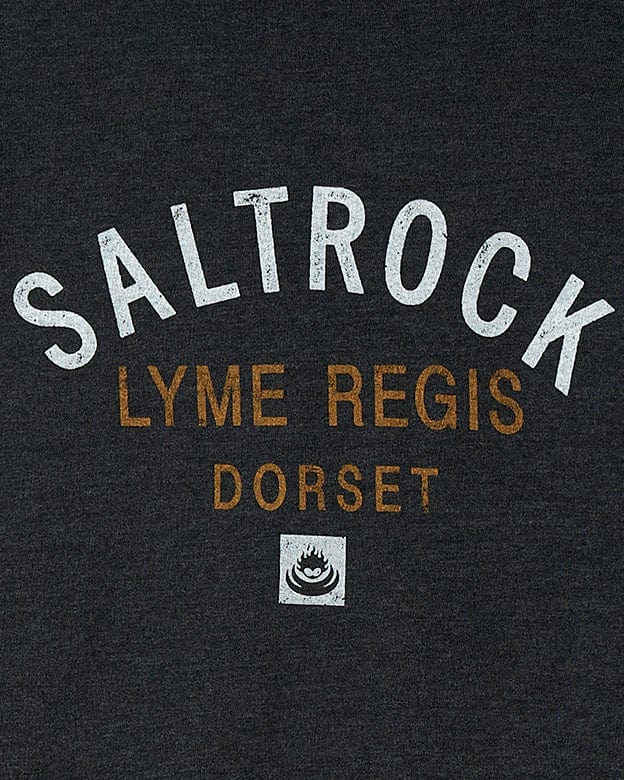 Saltrock Location Zip Hoodie - Lyme Regis - Dark Grey.
