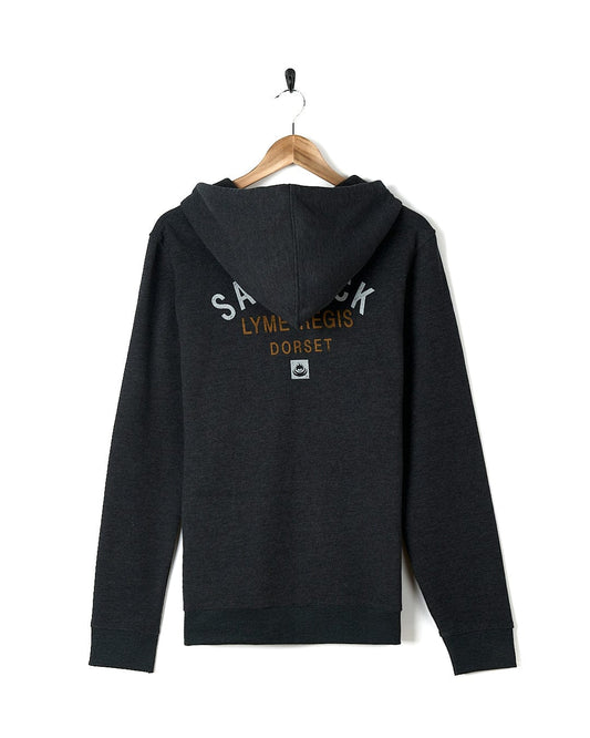A Location Zip Hoodie - Lyme Regis - Dark Grey by Saltrock with the word sacramento on it.