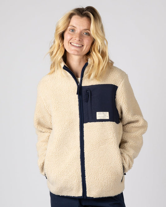 Wrenna - Womens Zip Through Fleece -Cream