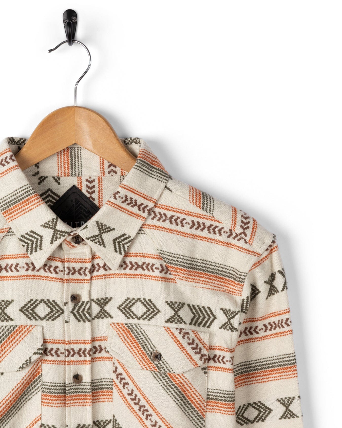 Asher - Mens Jacquard Shirt - Cream/Orange