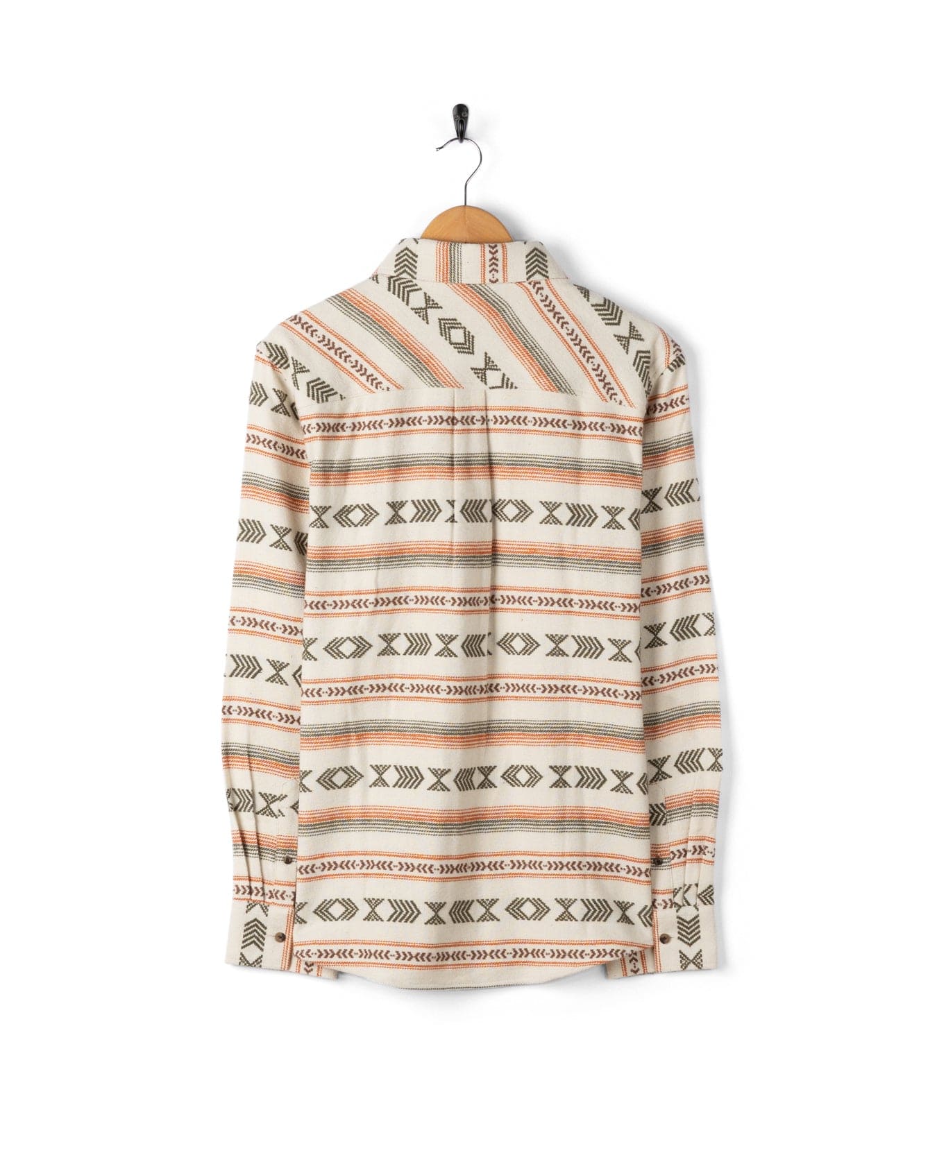 Asher - Mens Jacquard Shirt - Cream/Orange
