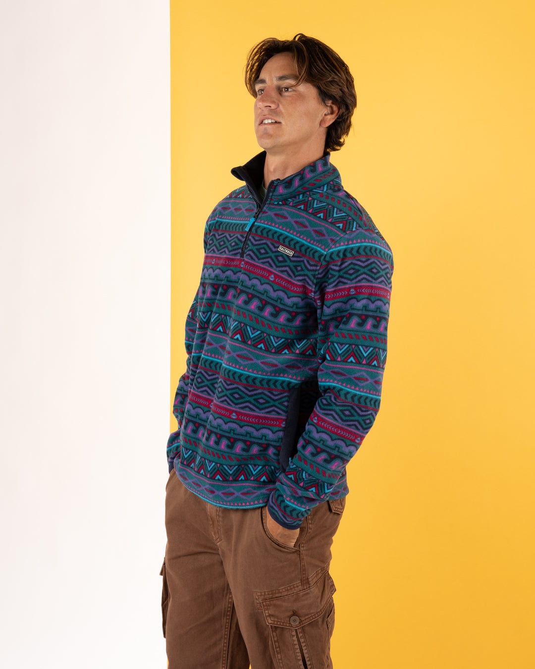 Treehouse - Mens 1/4 Neck Fleece - Purple