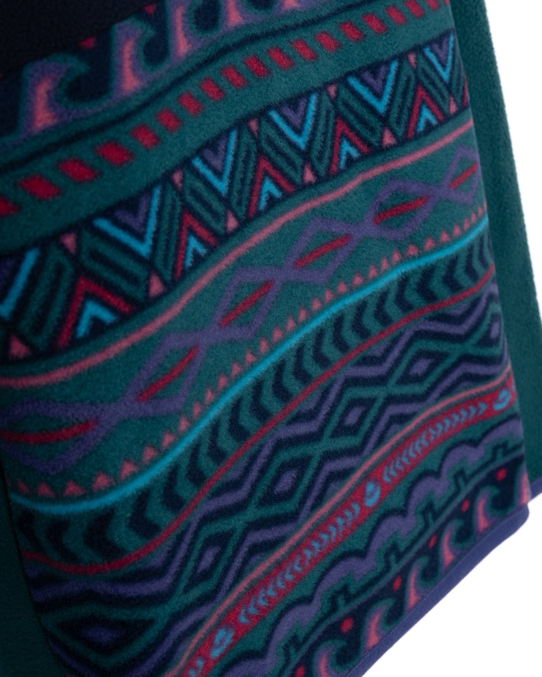 Treehouse Block - Kids 1/4 Neck Fleece - Green/Blue