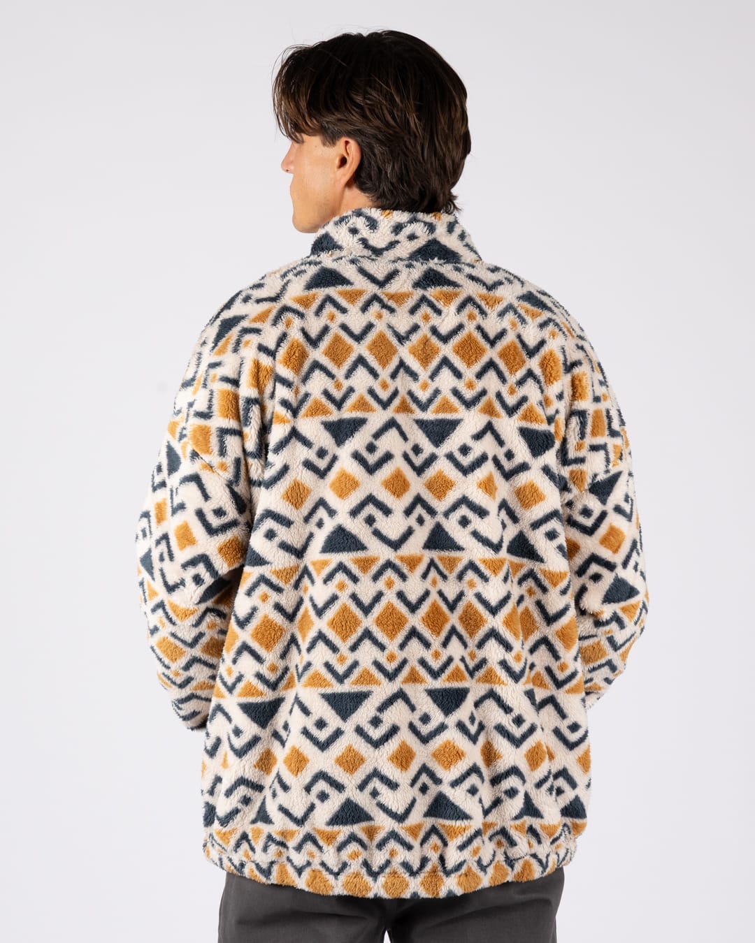 Noah Aztec Mens Oversized Teddy Fleece in Multi