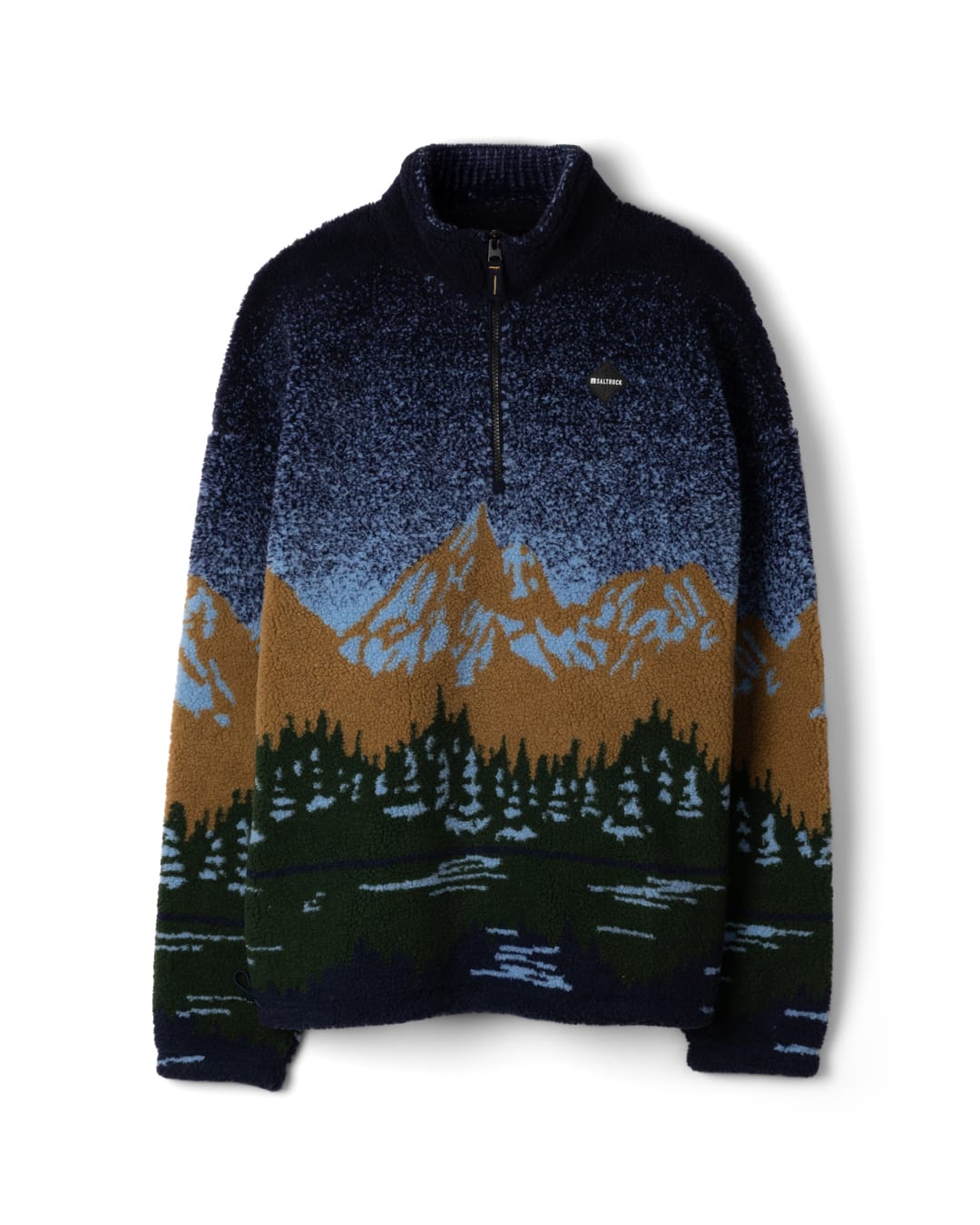 Mountainscape Mens Oversized Fleece in Blue