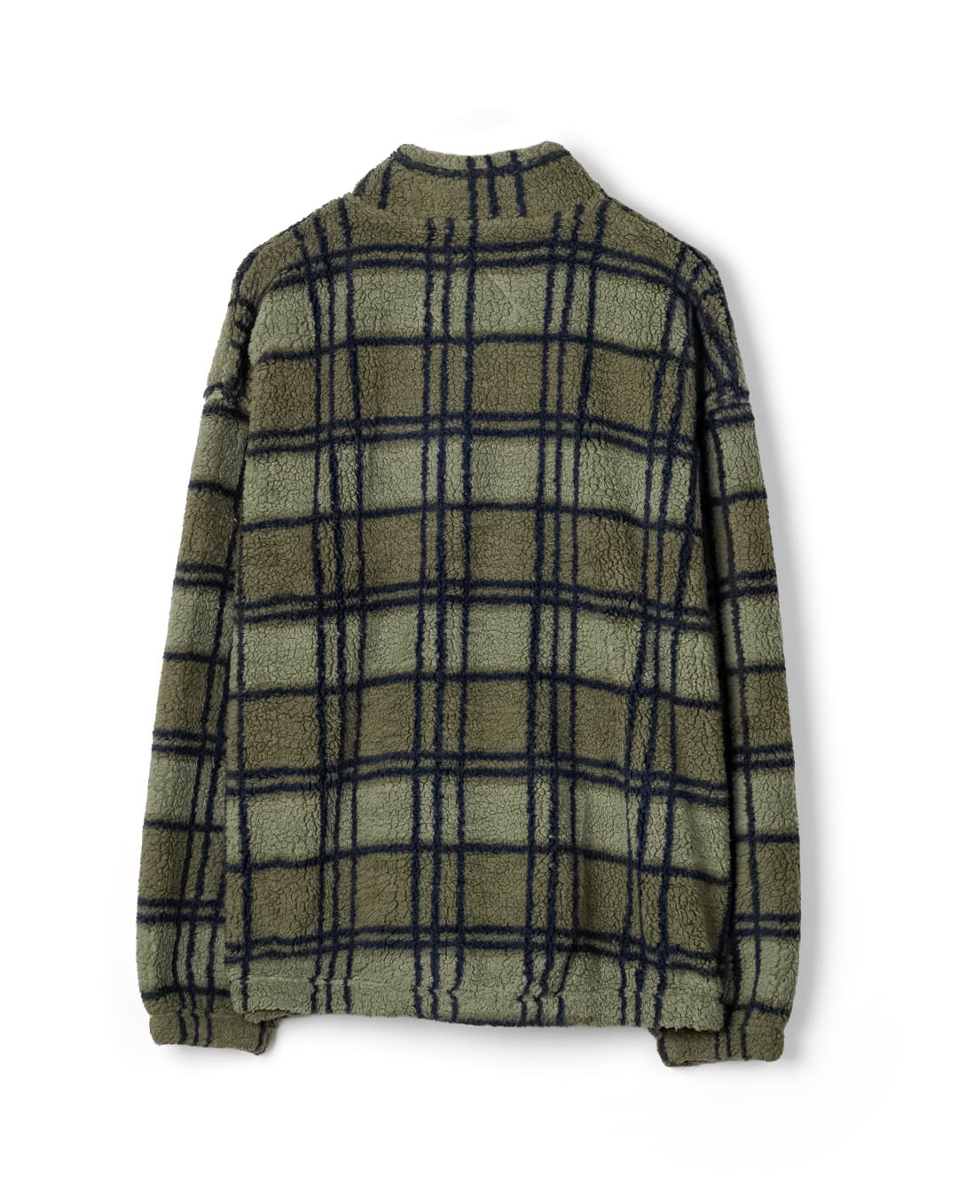 Peninsula Mens Checked 1/4 Neck Fleece In Dark Green