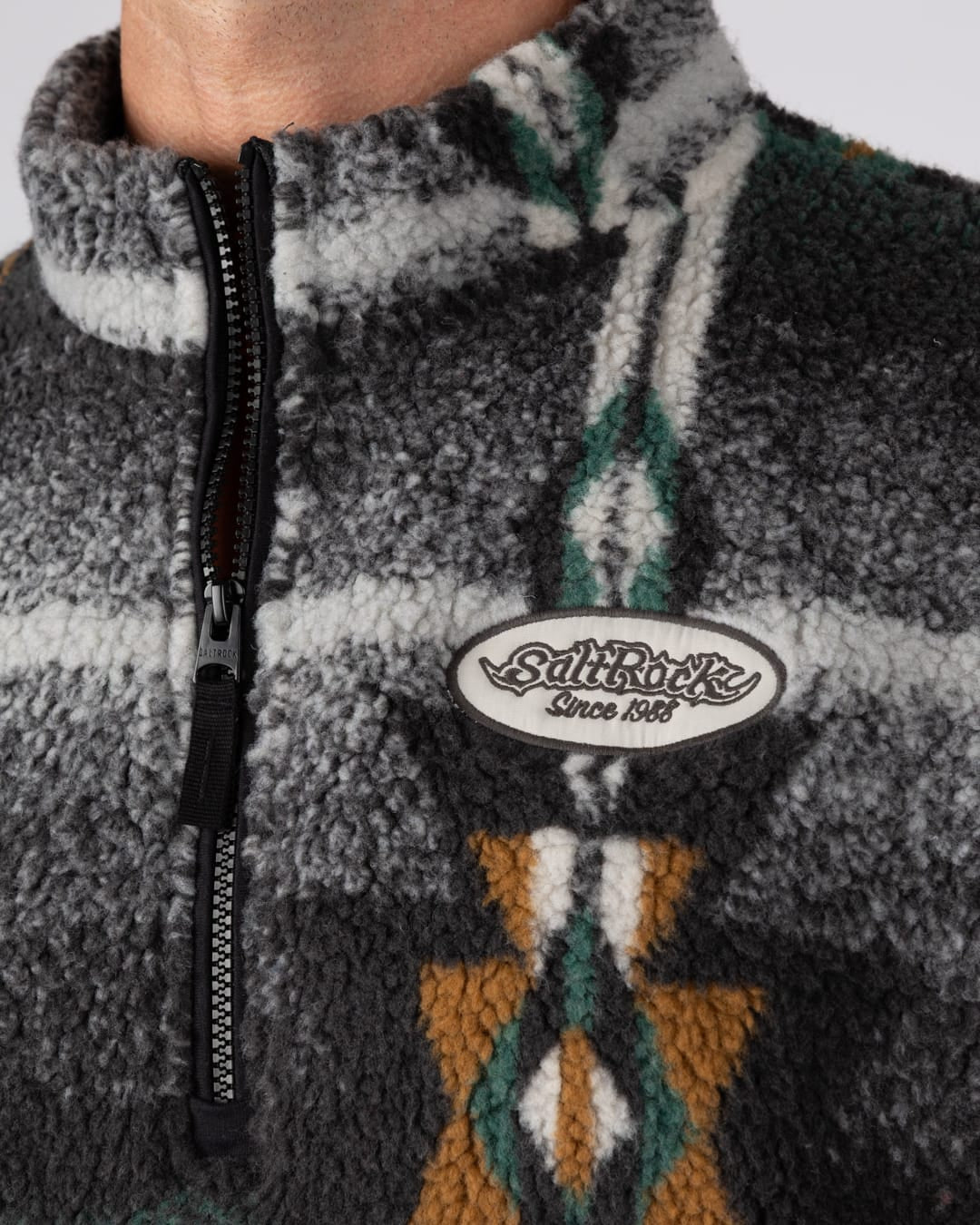 Aztec Sunset Mens 1/4 Neck Fleece in Multi